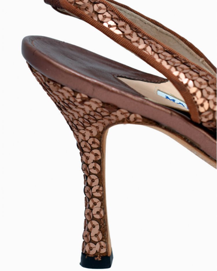 Sandália Manolo Blahnik Original Callasli Cobre Feminino